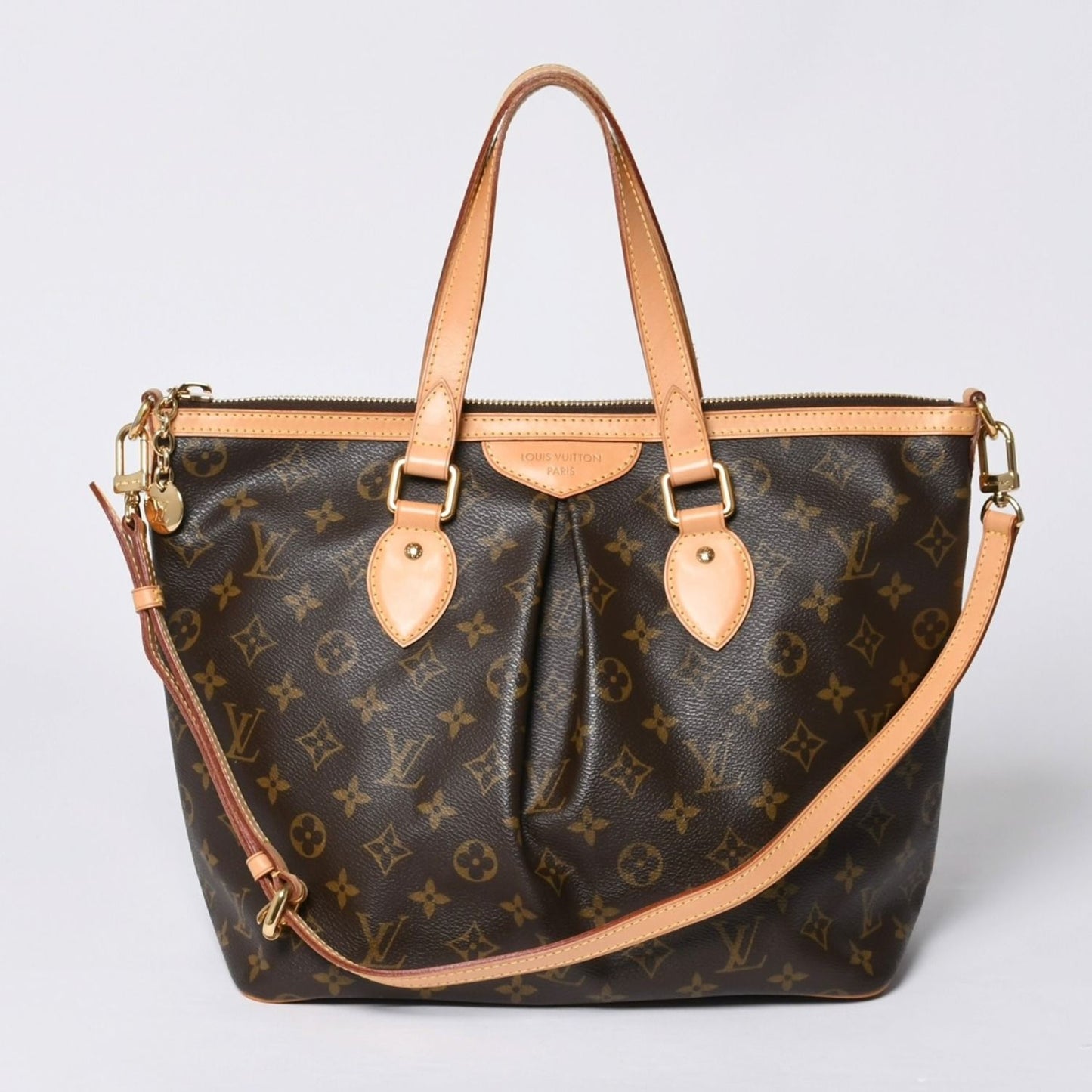 Louis Vuitton Palermo PM Handbag Monogram Leather Gold