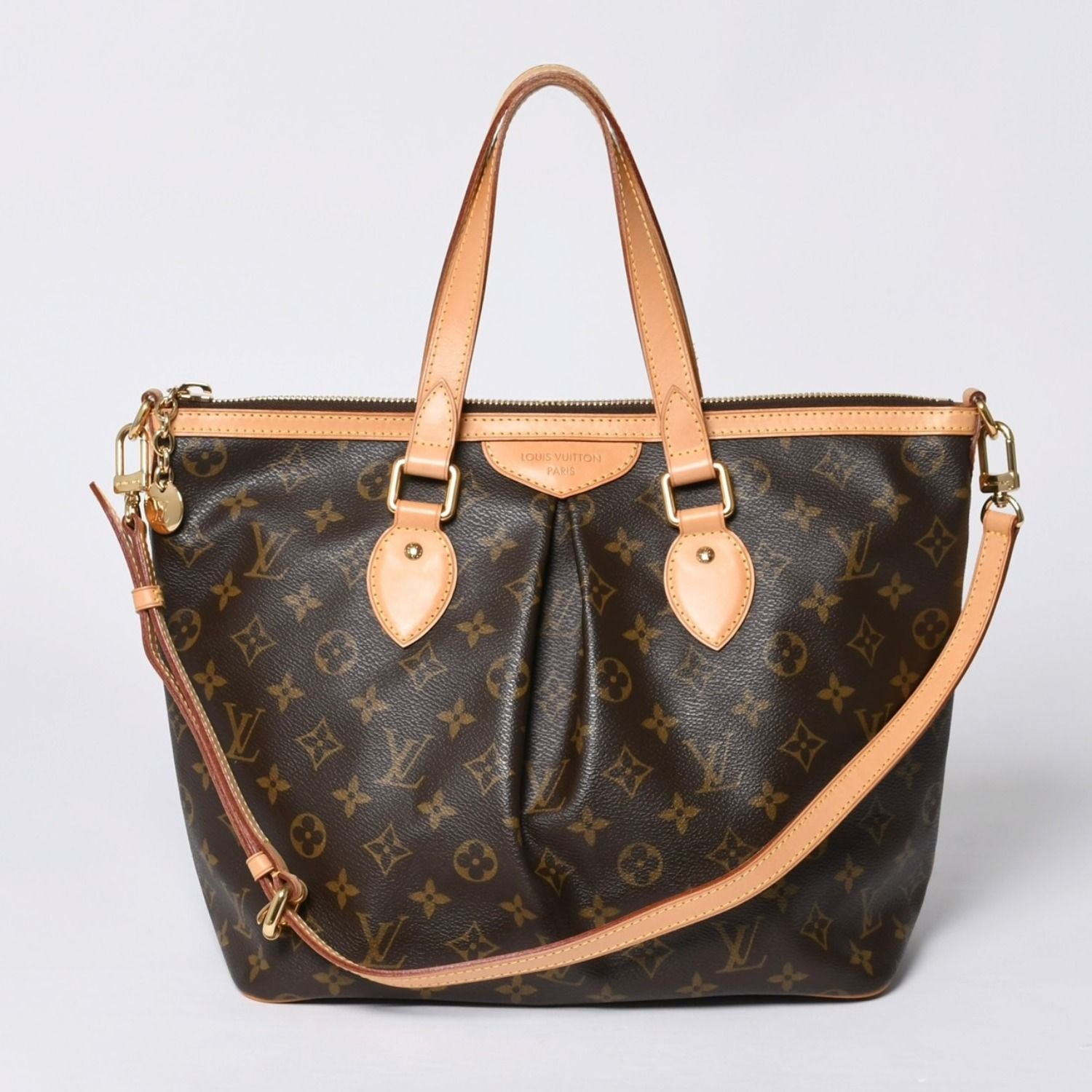 Louis Vuitton Palermo PM Handbag Monogram Leather Gold