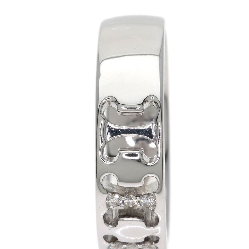 Celine Logo Diamond Ring 18k White Gold