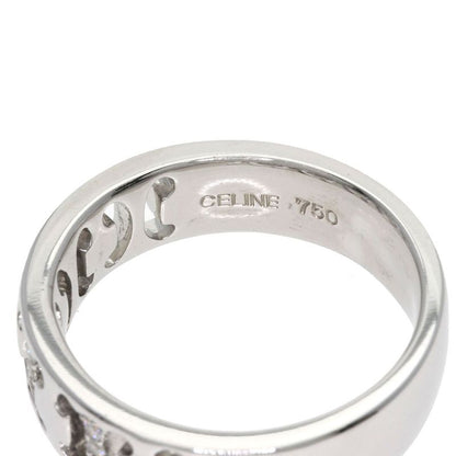 Celine Logo Diamond Ring 18k White Gold