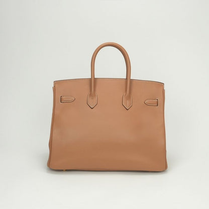 Hermes Birkin 35 Tote Courchevel Natural Brown