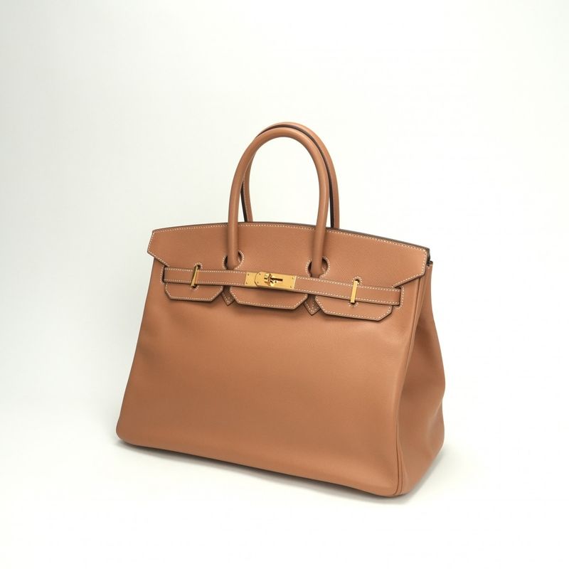 Hermes Birkin 35 Tote Courchevel Natural Brown