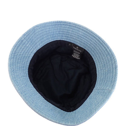 Chanel Logo Bucket Hat Denim Blue Shallow No String Sequins