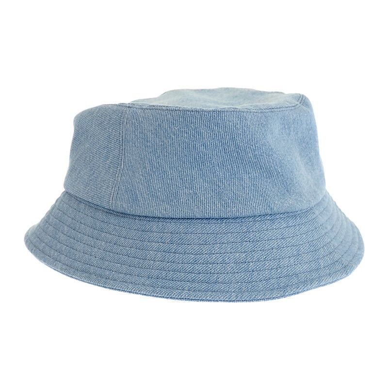 Chanel Logo Bucket Hat Denim Blue Shallow No String Sequins