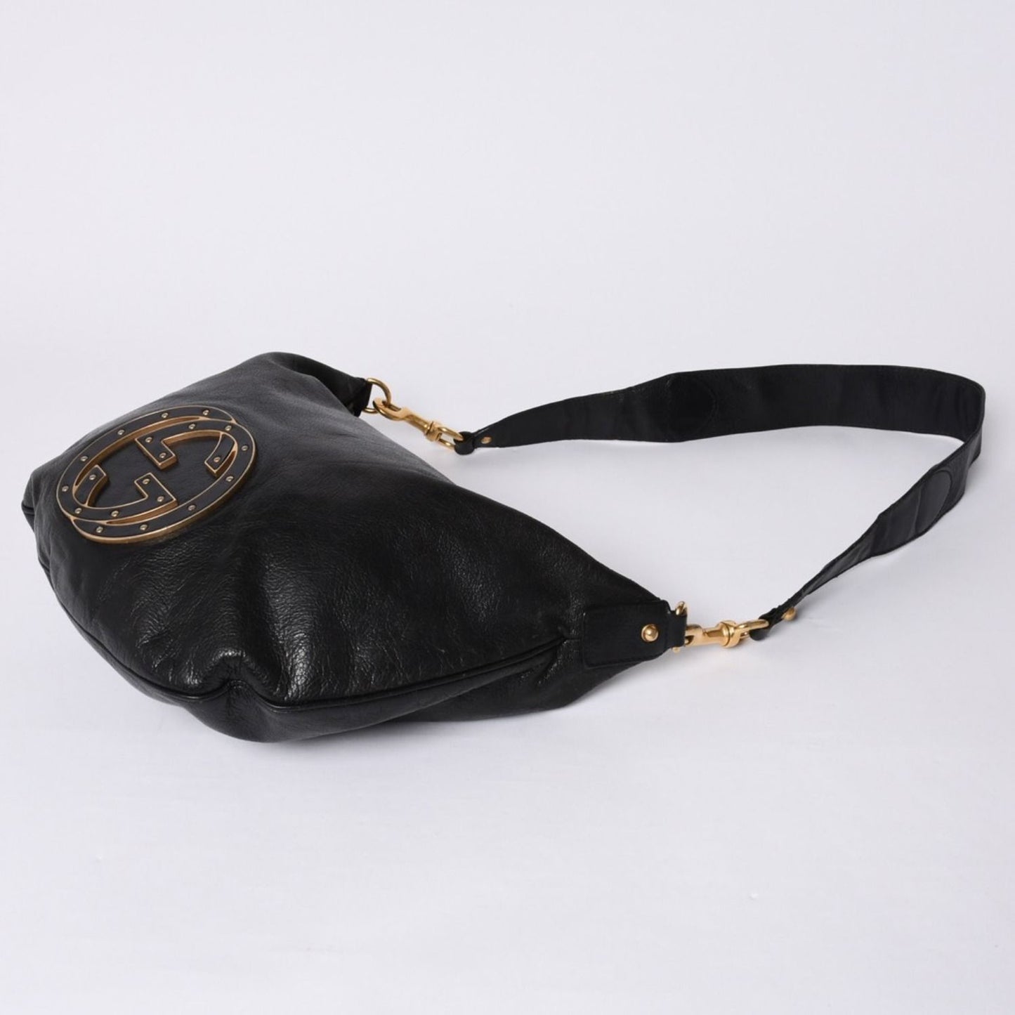 Gucci Bag Double G GG Logo Leather Black Gold — view 4