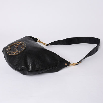 Gucci Bag Double G GG Logo Leather Black Gold — view 4