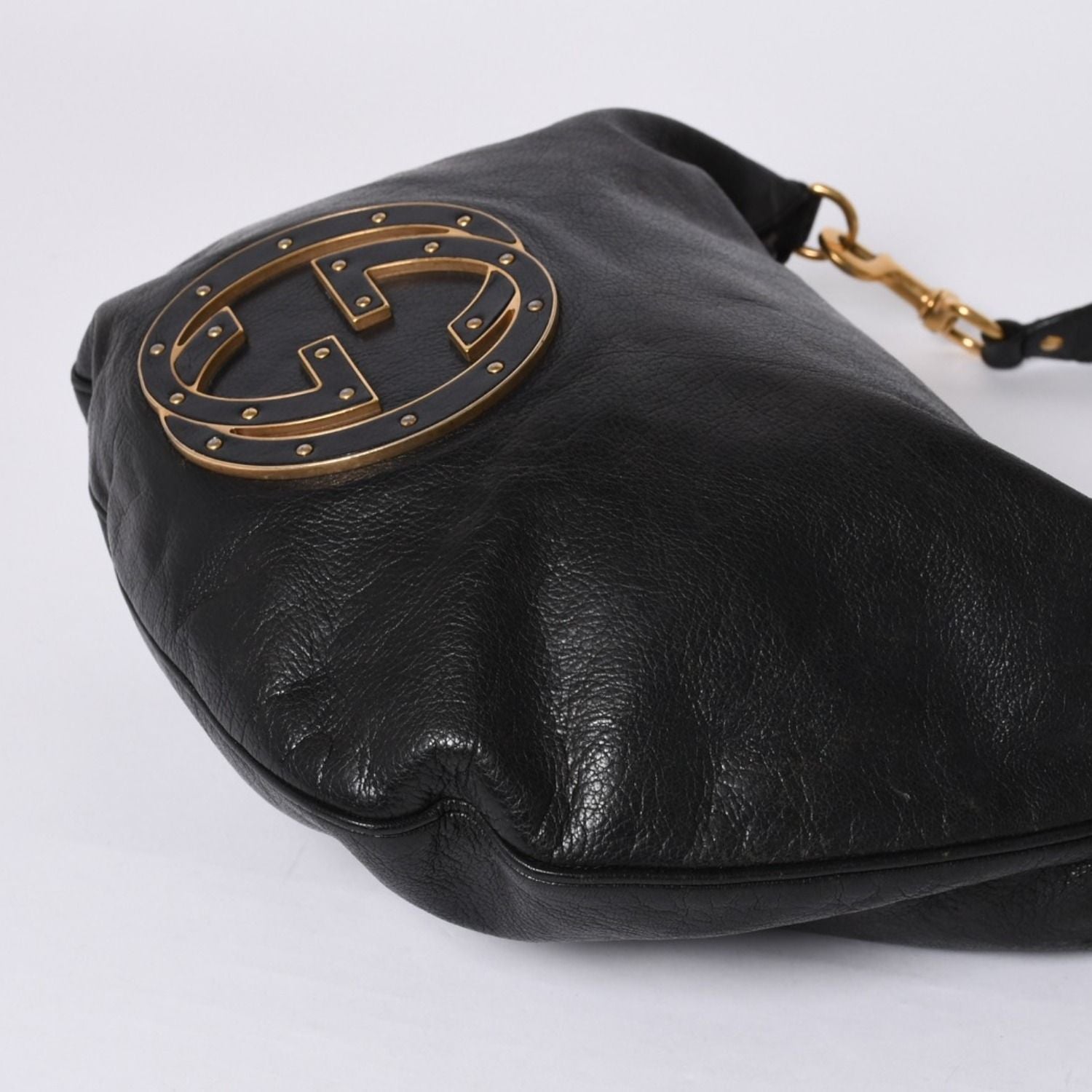 Gucci Bag Double G GG Logo Leather Black Gold — view 5