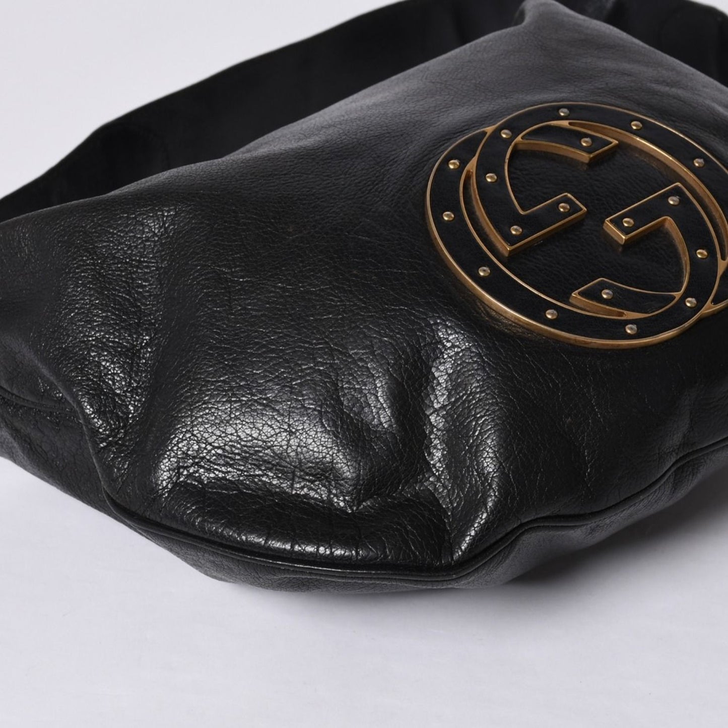 Gucci Bag Double G GG Logo Leather Black Gold — view 6