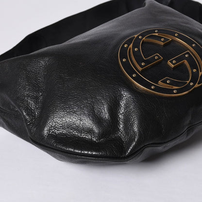 Gucci Bag Double G GG Logo Leather Black Gold — view 6