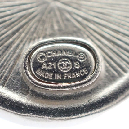 Chanel CC Logo Circle Earrings Metal Crystal Gold