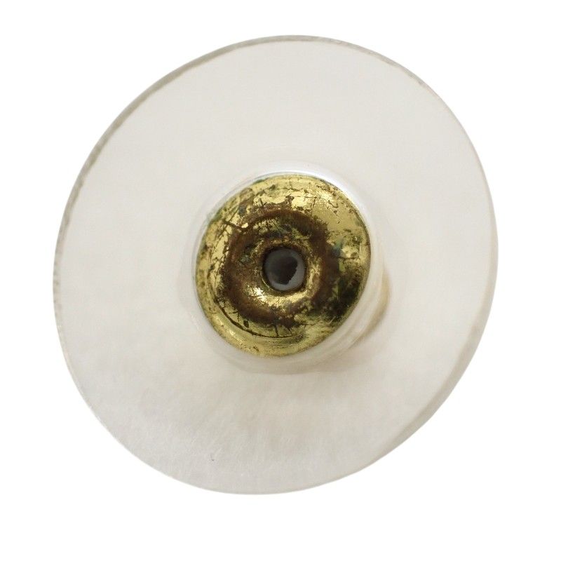 Chanel CC Logo Circle Earrings Metal Crystal Gold