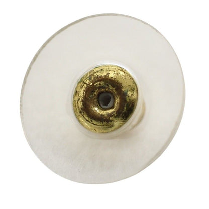 Chanel CC Logo Circle Earrings Metal Crystal Gold