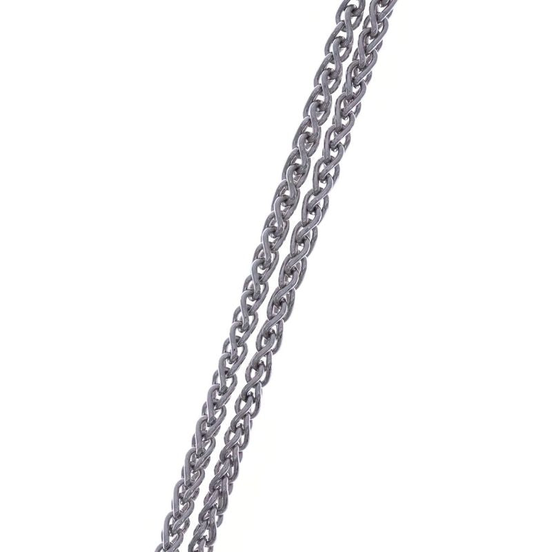 Hermes Etrier Vulcanium Metal Necklace Silver Dark Brown