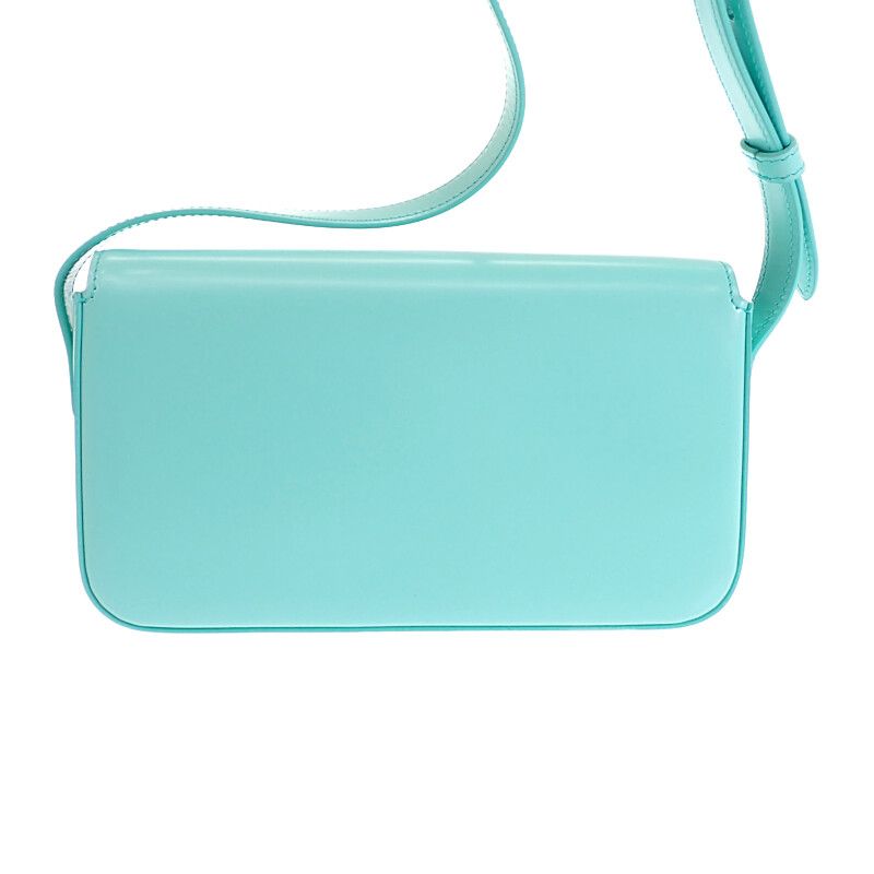 Celine Triomphe Claude Shoulder Bag Calf Turquoise Blue