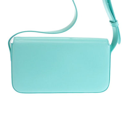 Celine Triomphe Claude Shoulder Bag Calf Turquoise Blue