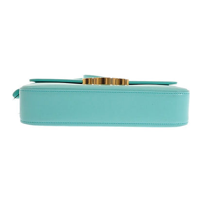 Celine Triomphe Claude Shoulder Bag Calf Turquoise Blue