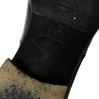 Gucci Loafers 10 Black Horsebit Leather