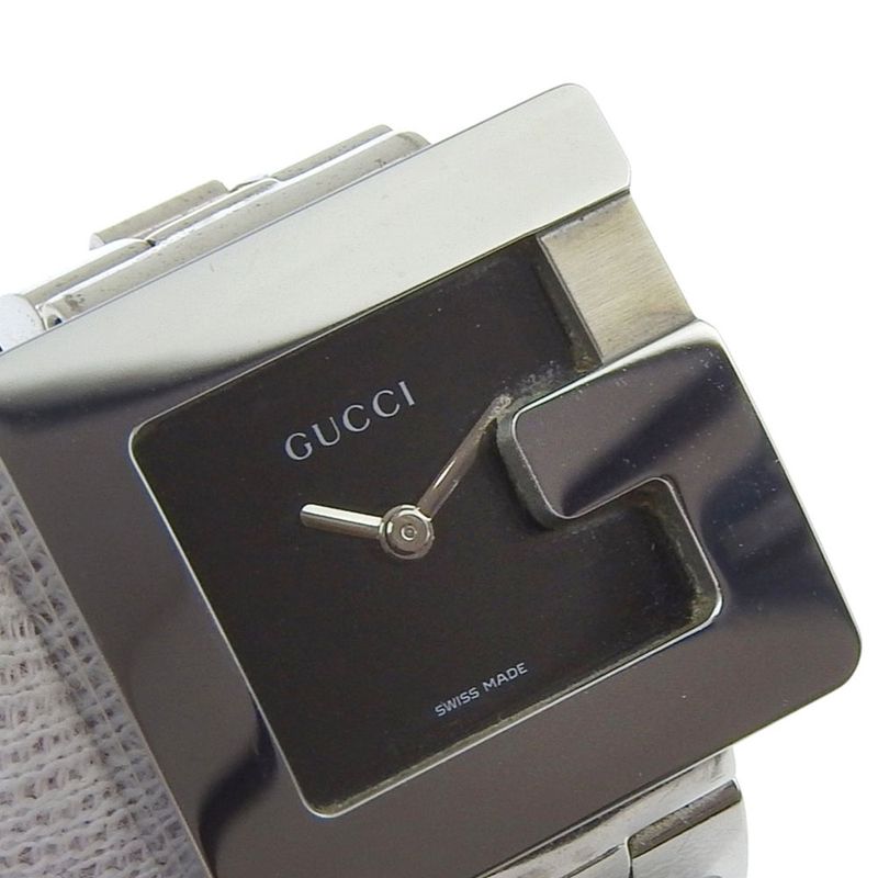 Gucci Watch Stainless Steel Quartz Analog Display Black Dial