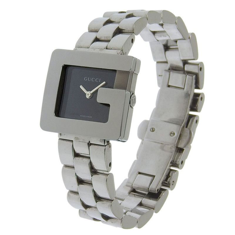 Gucci Watch Stainless Steel Quartz Analog Display Black Dial