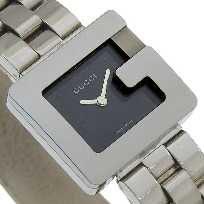 Gucci Watch Stainless Steel Quartz Analog Display Black Dial