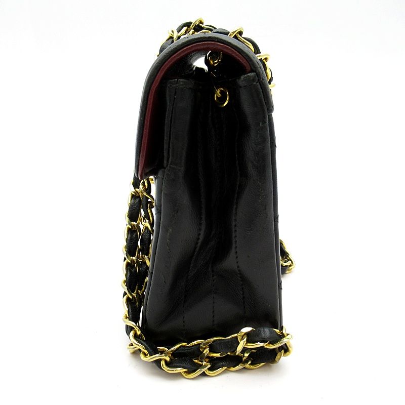 Chanel Quilted Chain Shoulder Bag Lambskin Black
