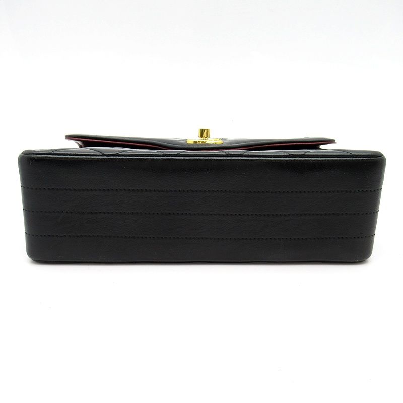Chanel Quilted Chain Shoulder Bag Lambskin Black
