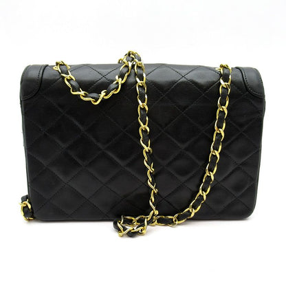 Chanel Quilted Chain Shoulder Bag Lambskin Black