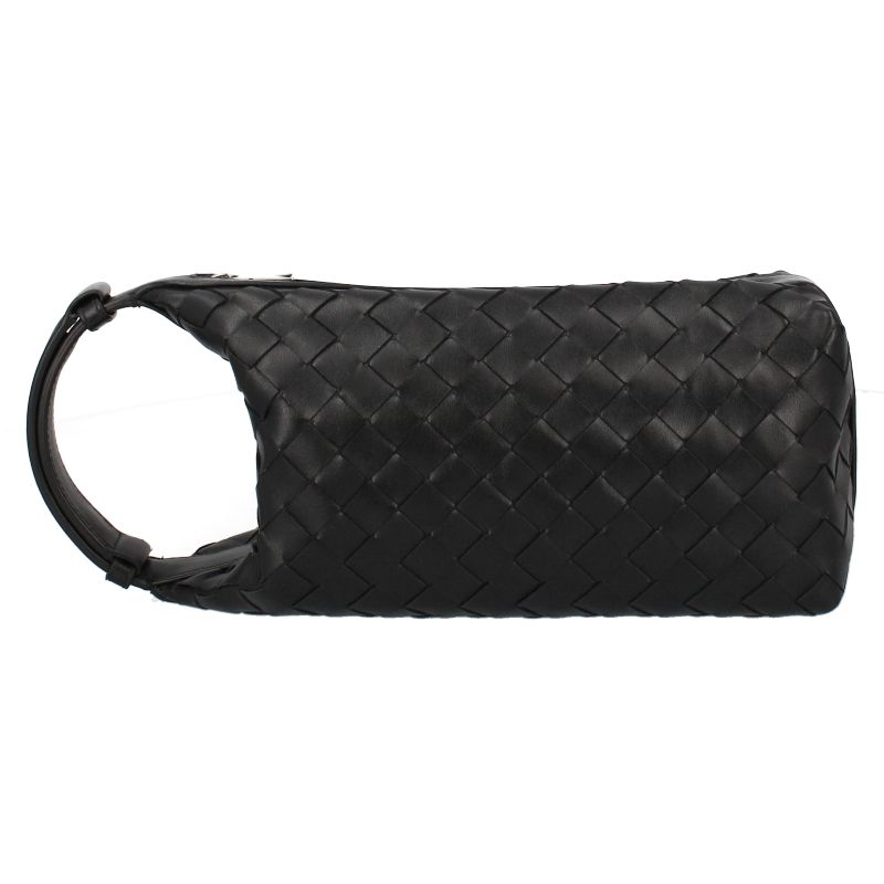 Bottega Veneta Vertical Wallace Intrecciato Bags Black Shoulder Bag