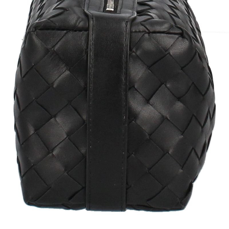 Bottega Veneta Vertical Wallace Intrecciato Bags Black Shoulder Bag
