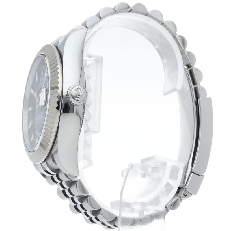 Rolex Sky Dweller Watch Jubilee Blue Box 18k White Gold SS Polished