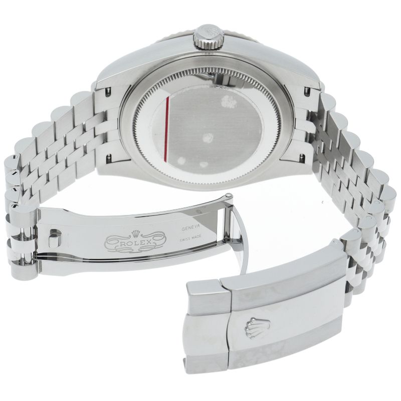 Rolex Sky Dweller Watch Jubilee Blue Box 18k White Gold SS Polished