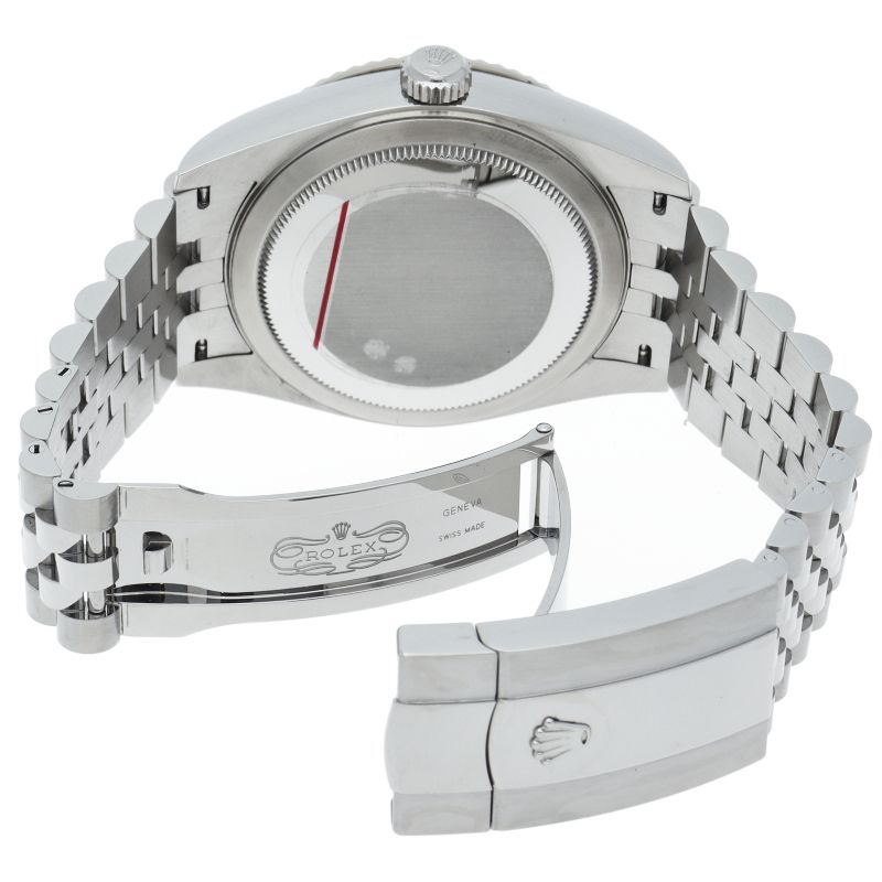 Rolex Sky Dweller Watch Jubilee Mint Green Box 18k White Gold SS