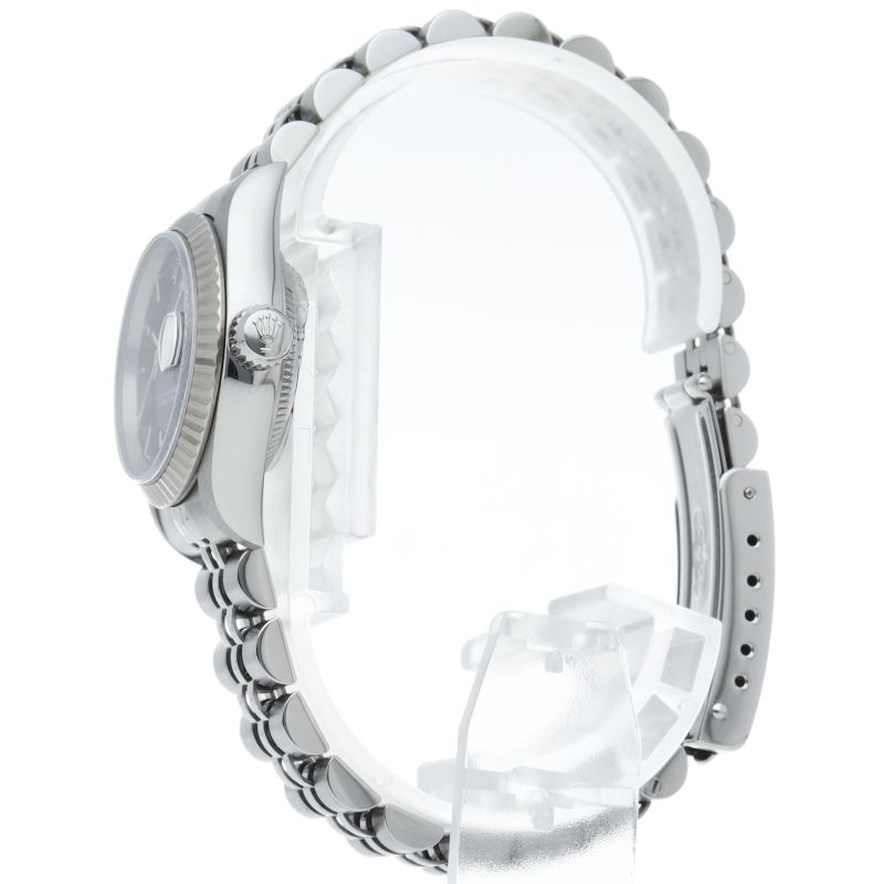 Rolex Datejust Watch 18k White Gold SS Black Polished