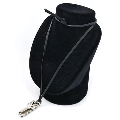 Louis Vuitton Metal Leather Collier Plaque Square Necklace