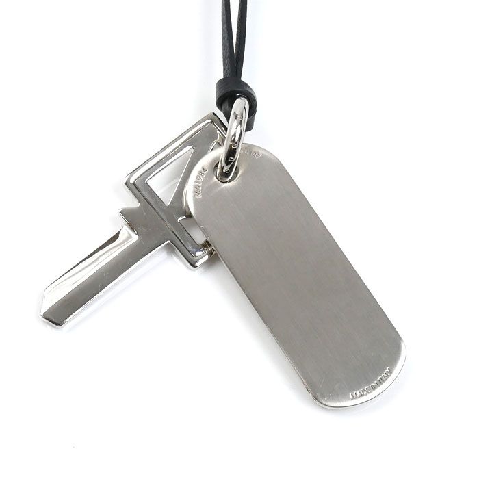 Louis Vuitton Metal Leather Collier Plaque Square Necklace