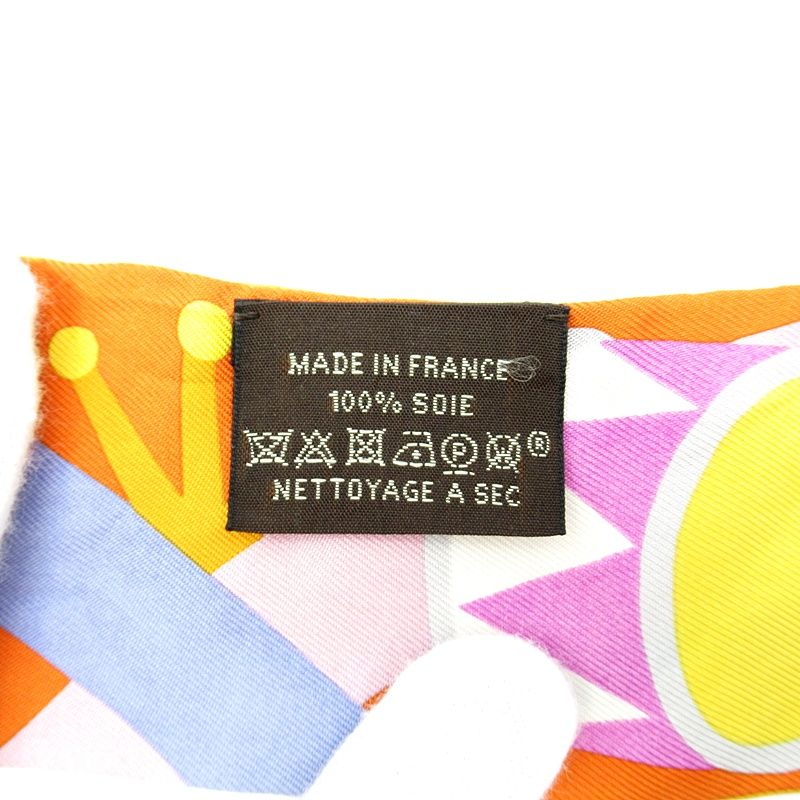 Hermes Twilly Scarf Silk Orange Pink Yellow