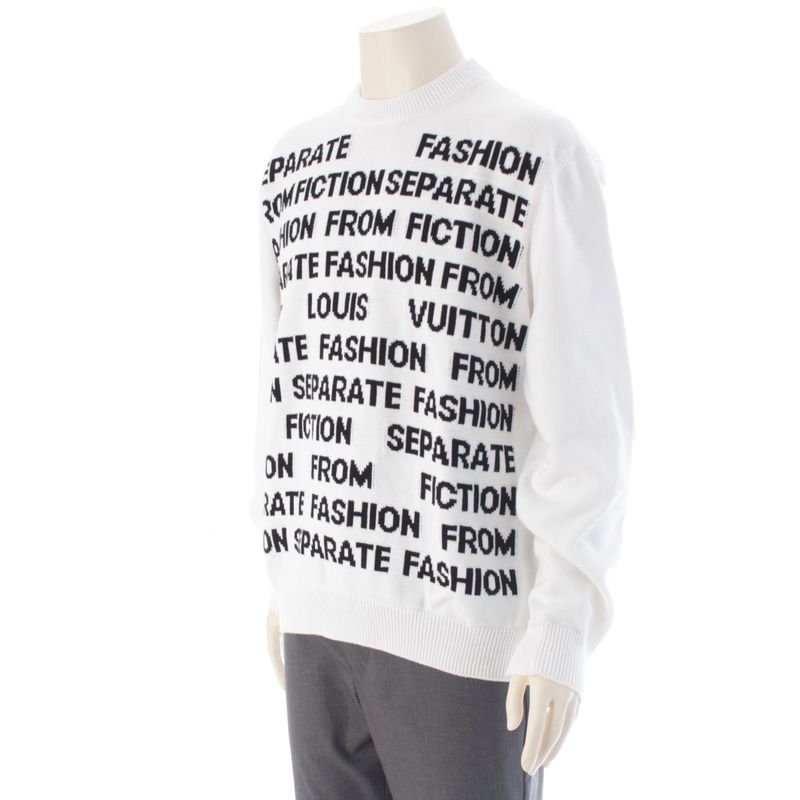 Louis Vuitton Cotton Letters Knit Sweater White