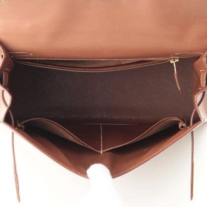 Hermes 94 Vo Galiba Kelly 32 2-Way Shoulder Handbag Brown Camel