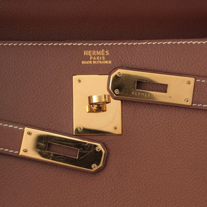 Hermes 94 Vo Galiba Kelly 32 2-Way Shoulder Handbag Brown Camel