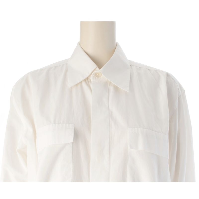 Hermes Martin Margiela Era Cotton Long Sleeve Shirt Top White 44