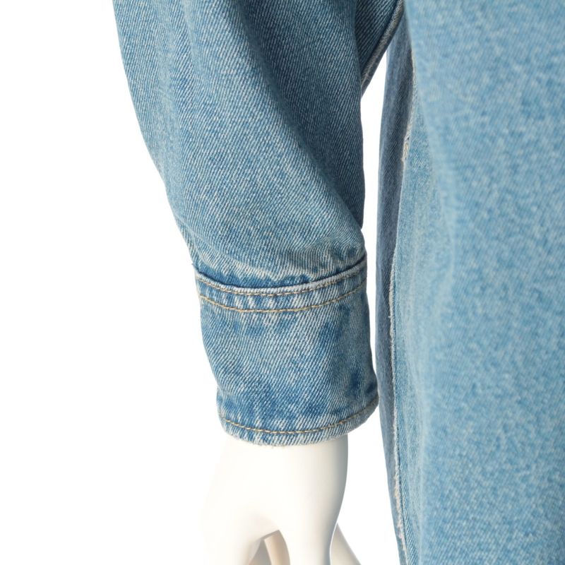 Prada Triangle Logo Mid Bull Gannic Shirt Denim Jacket Ice 36