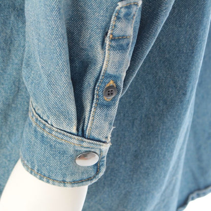 Prada Triangle Logo Mid Bull Gannic Shirt Denim Jacket Ice 36