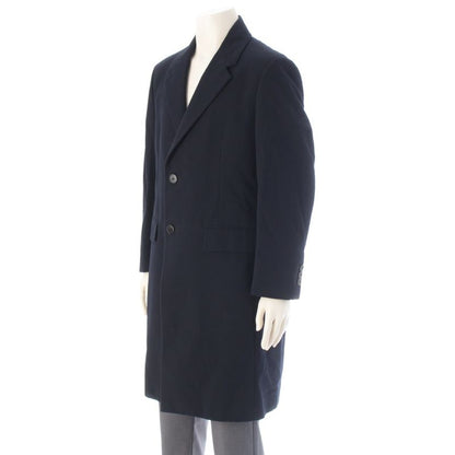 Prada Cotton Seersacquer Chesterfield Jacket Coat Navy