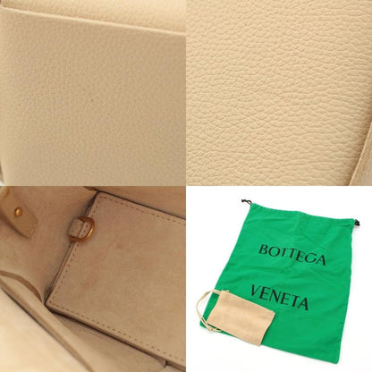 Bottega Veneta Leather Maxi Intrecciato Mini Arco 2-Way Handbag Beige