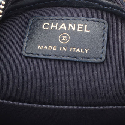 Chanel Quilted Tweed CC Logo Round Chain Shoulder Bag Gold Purple