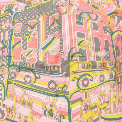 Hermes Carre Geant Cashmere Silk Faubourg Rainbow Scarf Shawl Pink