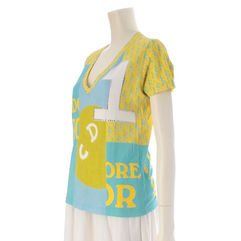Dior Galliano Era J'adior Trotter Line Stone Numbering V-neck Short Sleeve