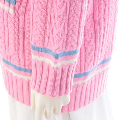 Chanel Cashmere Cotton Coco Button Line Cardigan Pink 34
