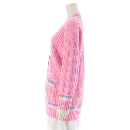 Chanel Cashmere Cotton Coco Button Line Cardigan Pink 34