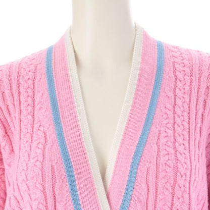 Chanel Cashmere Cotton Coco Button Line Cardigan Pink 34